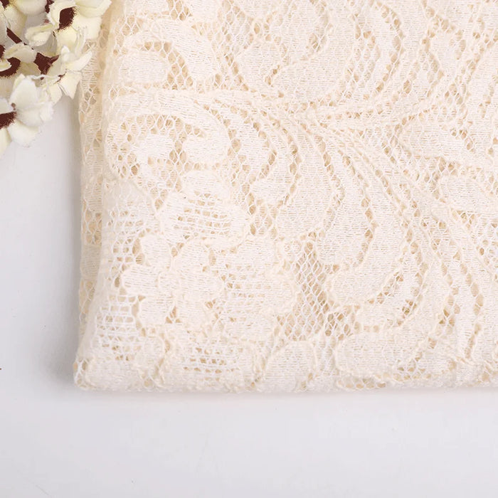 Beige Floral Lace Material By The Yard