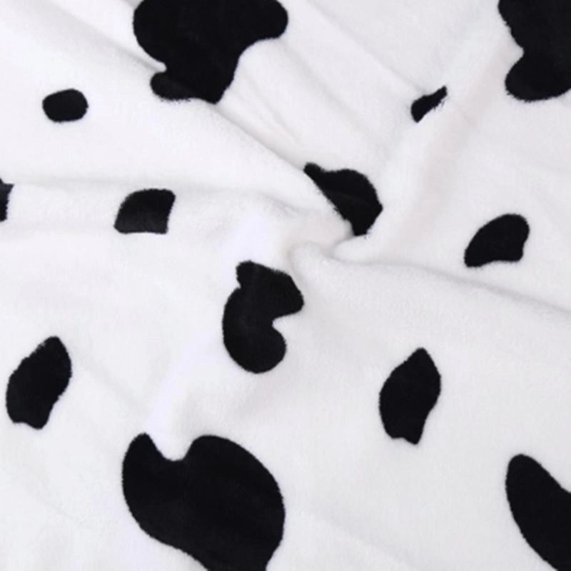 Cartoon Cow Print Minky Fabric By The Yard