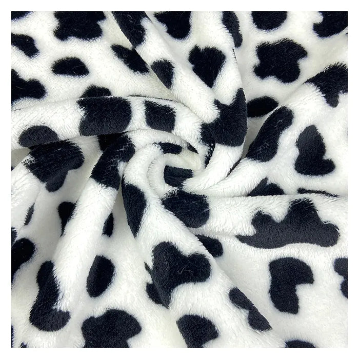 Double-sided Cow Print Minky Fabric By The Yard