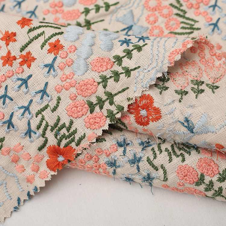 FloralEmbroideredFabricBytheYard