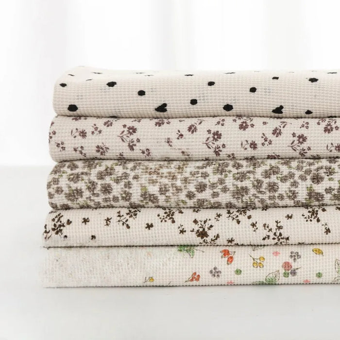 Floral Printed Waffle Fabric By The Yard
