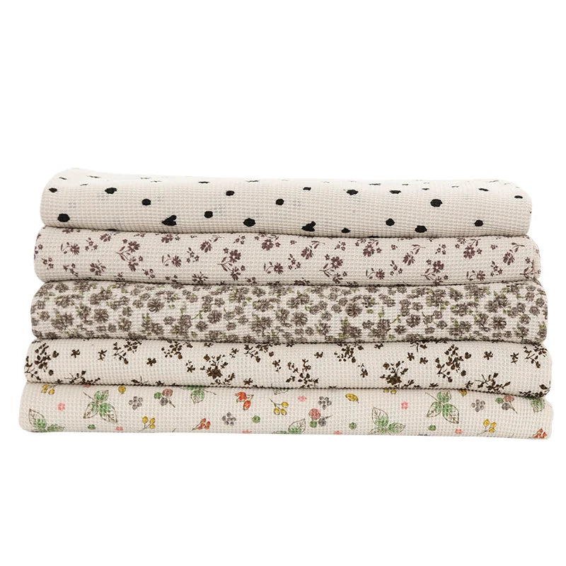Floral Printed Waffle Fabric By The Yard