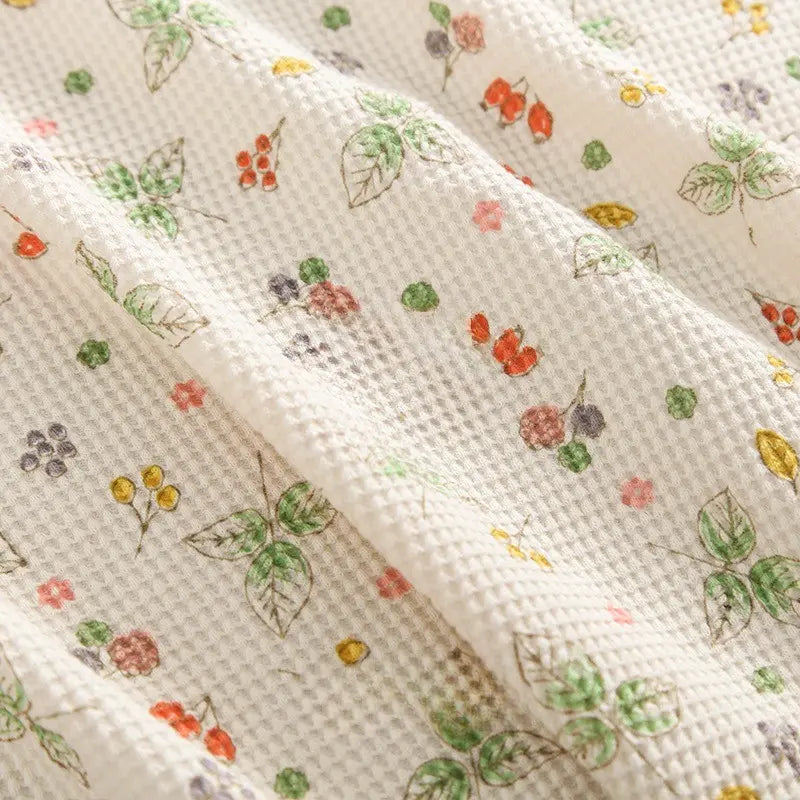 Floral Printed Waffle Fabric By The Yard
