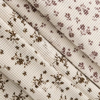 Floral Printed Waffle Fabric By The Yard