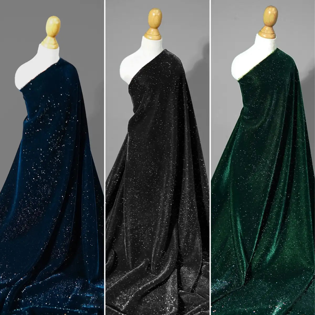 Glitter Velvet Fabric| Sparkle Shimmer Woven Velvet Material 1 yard / 55inches / black(55inches) Glitter Velvet Fabric| Sparkle Shimmer Woven Velvet Material 1 yard / 55inches / black(55inches)