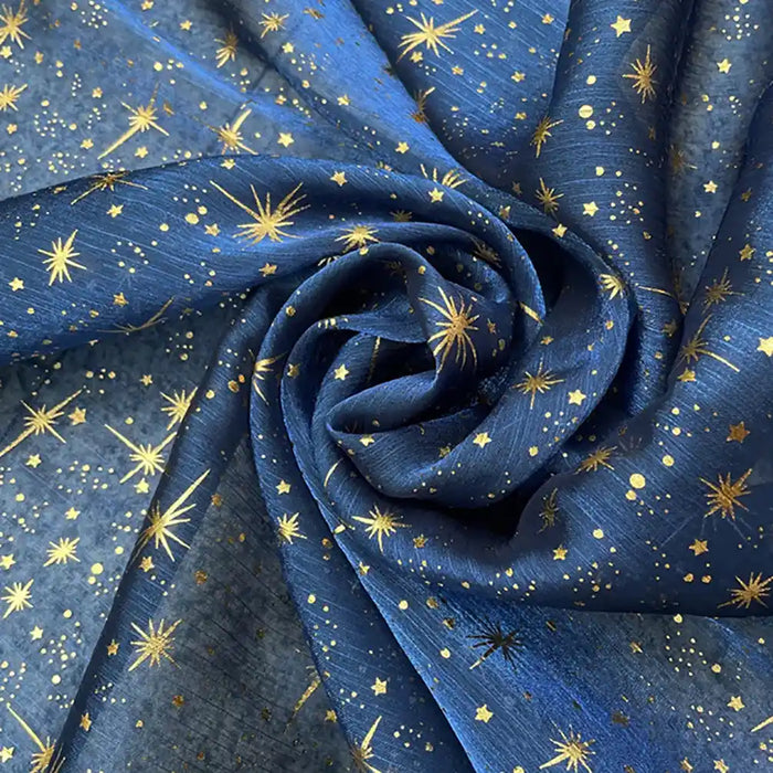 shimmer Navy Organza Fabric By the Yard