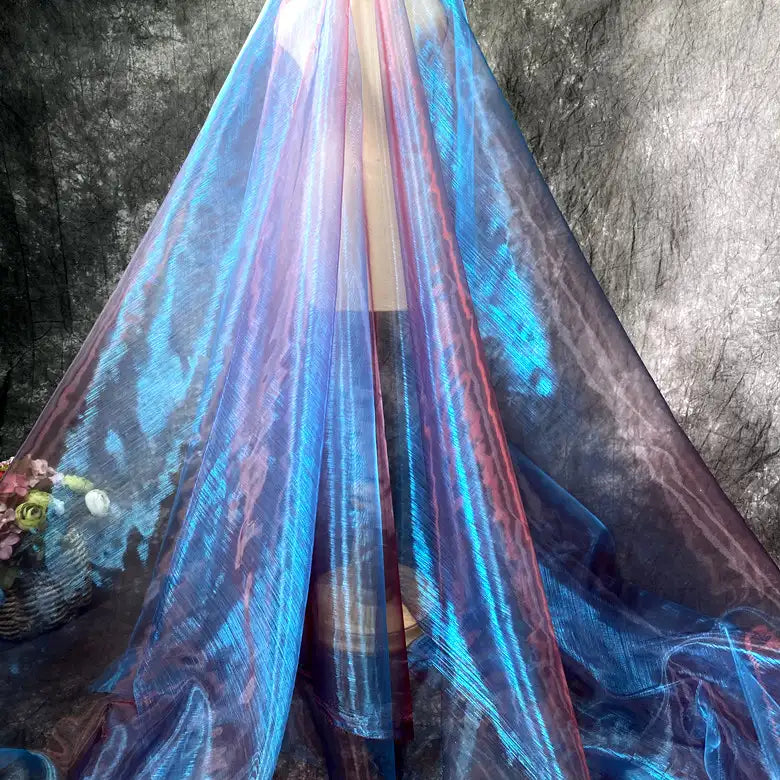 open lace back dress Bohemian Organza Crystals Crown Decor Princess Gown main image 1