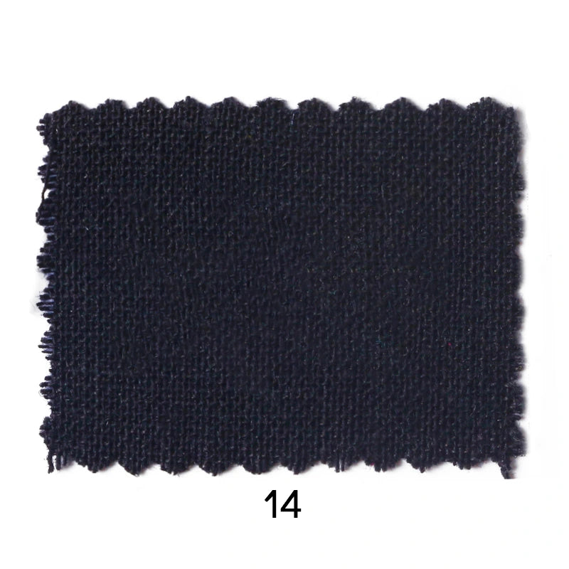 A rectangular swatch of Longan craft’s Light Weight Plain Ramie Fabric (54" wide, solid color) with zigzag edges is displayed on a white background. The number 14 is shown below this breathable cotton sample.