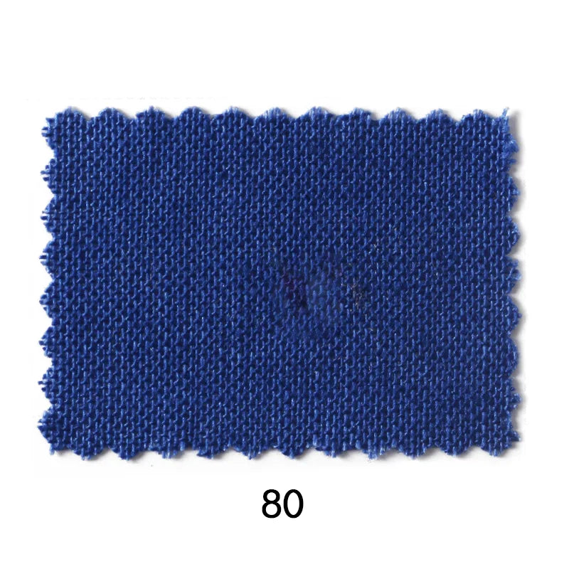 A rectangular swatch of Longan craft Light Weight Plain Ramie Cotton Fabric in royal blue with zigzag-cut edges is displayed on a white background, with the number 80 printed below.