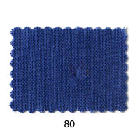 A rectangular swatch of Longan craft Light Weight Plain Ramie Cotton Fabric in royal blue with zigzag-cut edges is displayed on a white background, with the number 80 printed below.