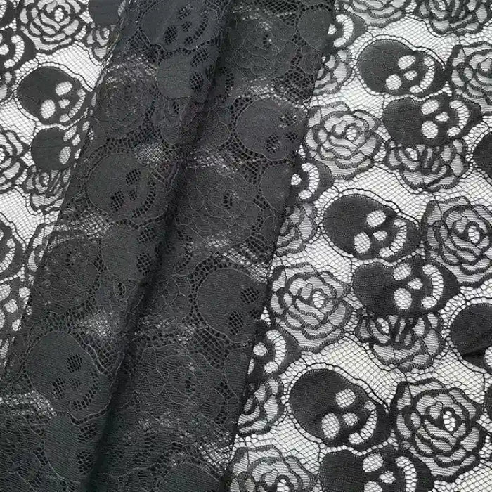 Skull Lace Fabric By The Yard