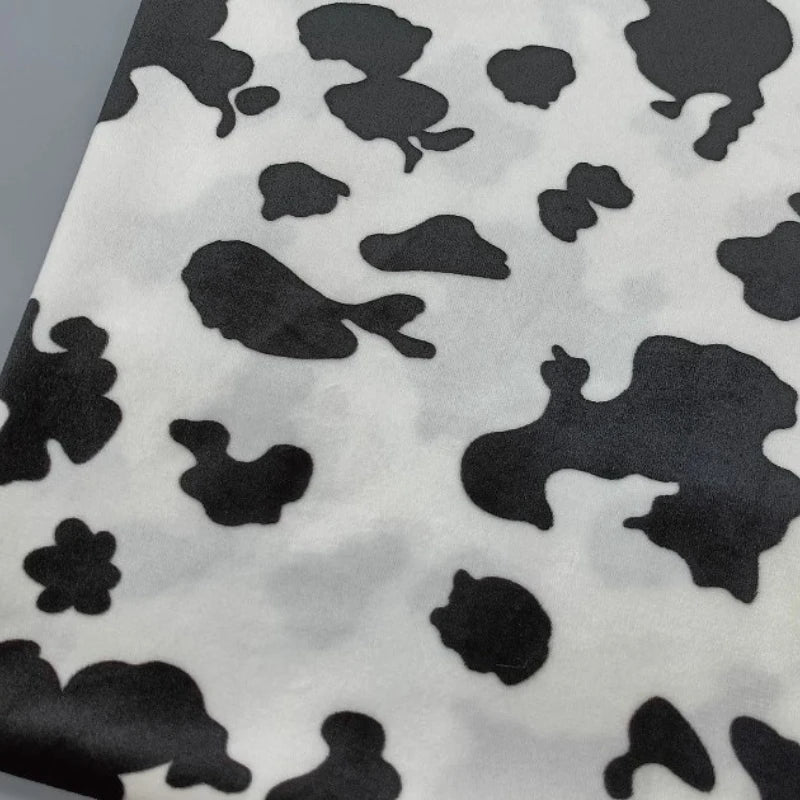 Soft Cow Print Minky Material By The Yard