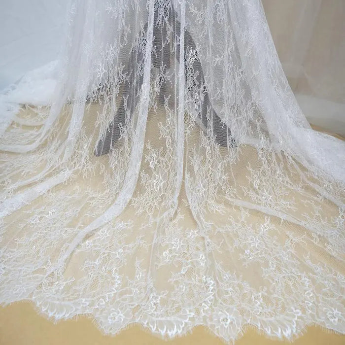 White Chantilly Lace Fabric By The Yard