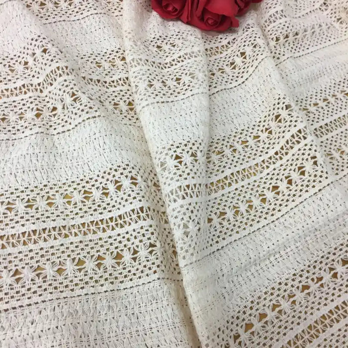 White Cotton Lace Fabric By The Yard