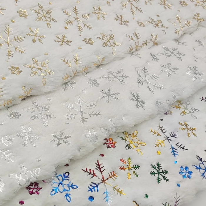 White Velvet Snowflake Fabric By The Yard