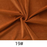 Longon Craft’s Solid Color Thick Cuddle Minky Fabric features brown, plush polyester twisted at the center, forming soft folds. “19#” is shown below on a white background. Perfect for plushies, crafts, and upholstery by the yard.