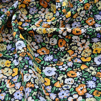 Printed Cotton Poplin Fabric By The Yard | Floral Woven Poplin Material | Poplin for Dressmaking