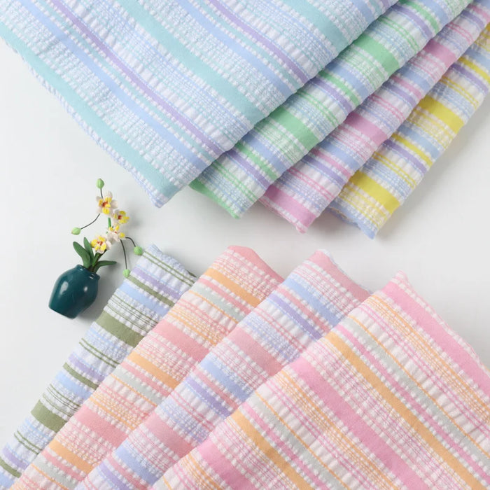 rainbowstripeseersuckerfabric
