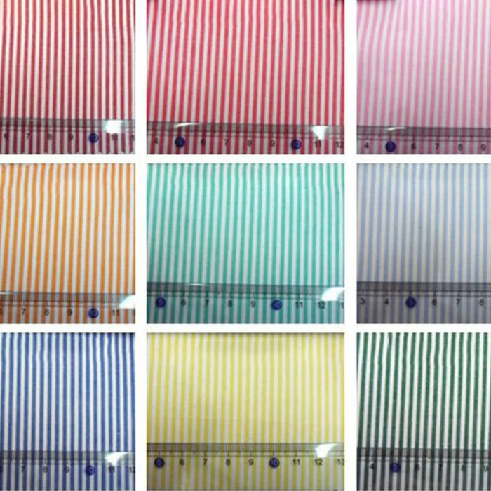 Striped Cotton Poplin Fabric By The Yard | Pinstripe Poplin Material | Poplin Dress Shirt Fabric