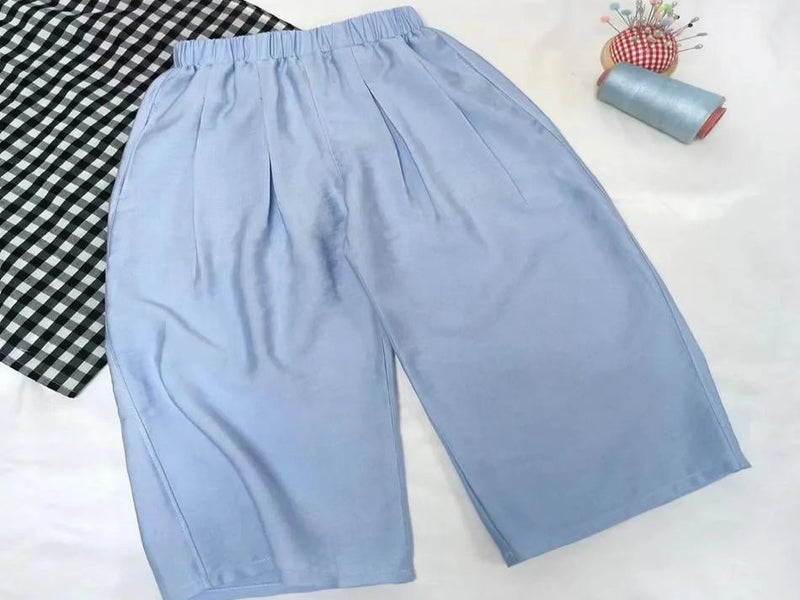 Japanese-Style Wide-Leg Capri Pants Sewing Pattern Tutorial