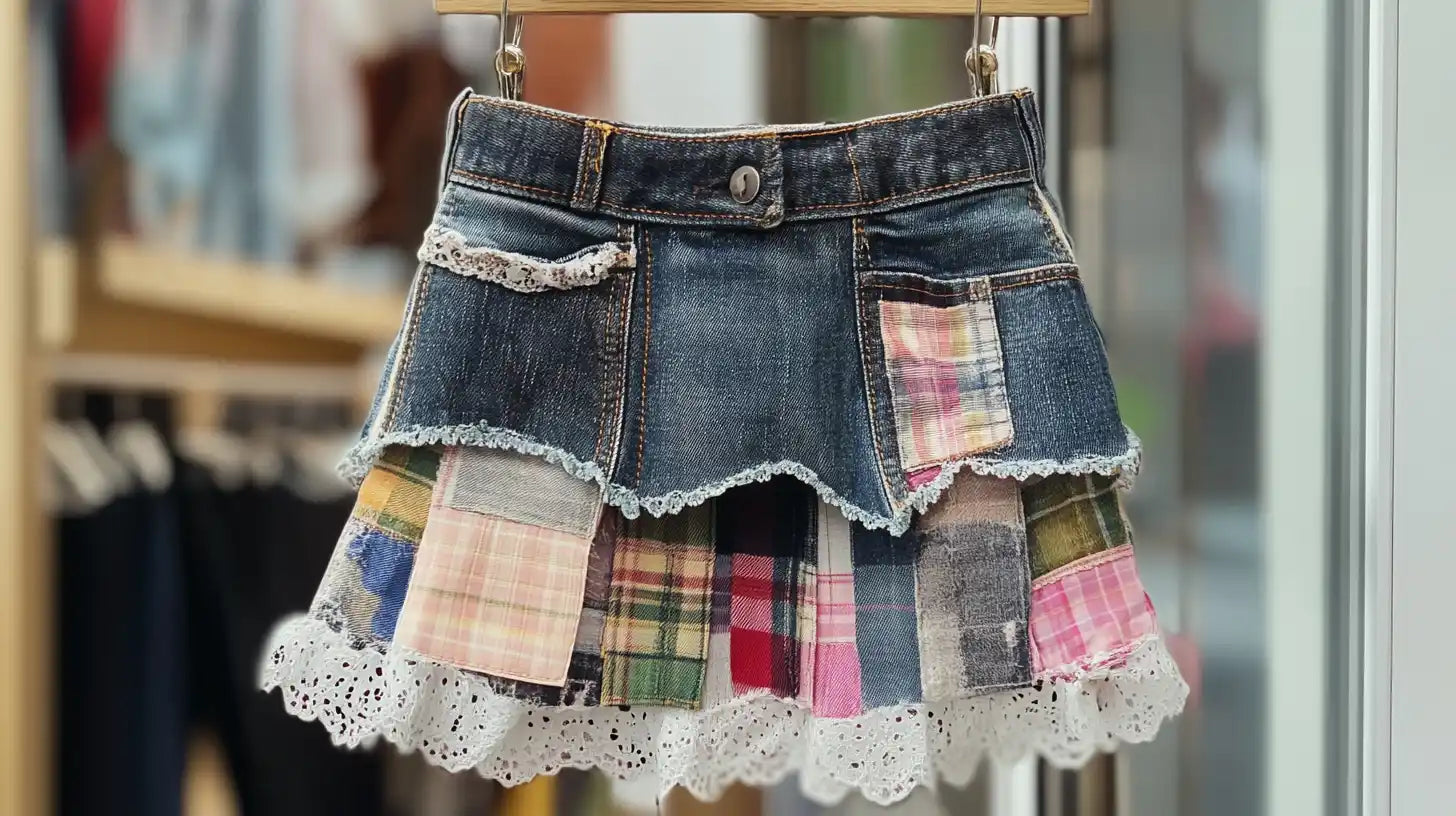 How to Make a Patchwork Denim Skirt from Old Jeans
