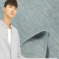 100% Linen Dyed Chambray Fabric By The Yard