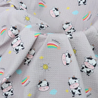 100% Polyester Cow Print Fabric By The Yard