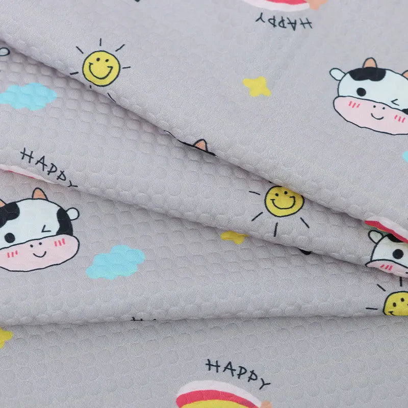 100% Polyester Cow Print Fabric By The Yard