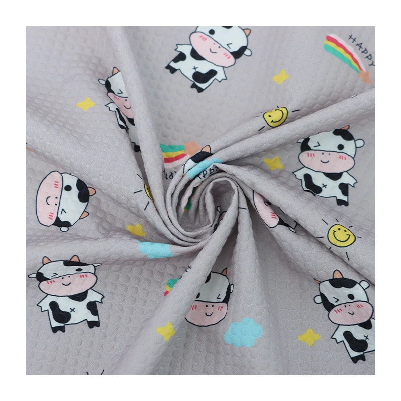 100% Polyester Cow Print Fabric By The Yard