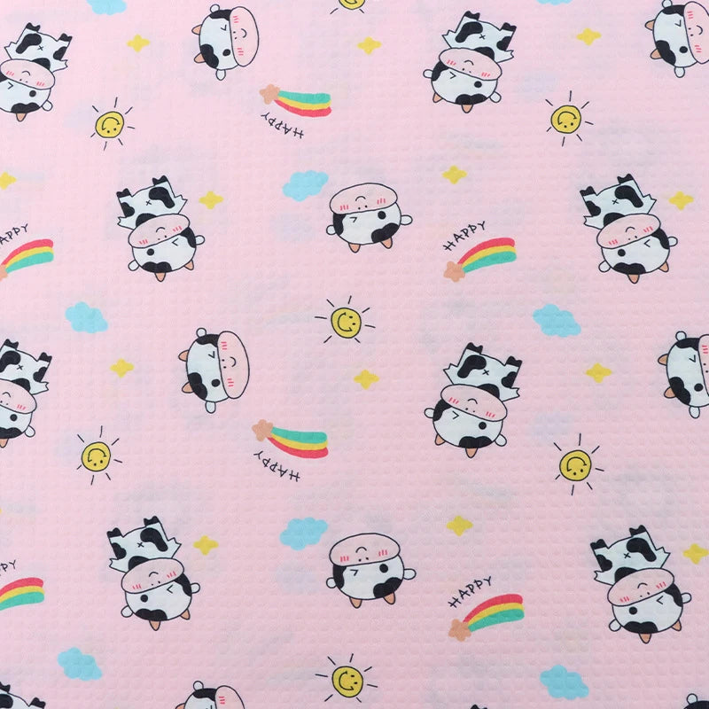 100% Polyester Cow Print Fabric By The Yard