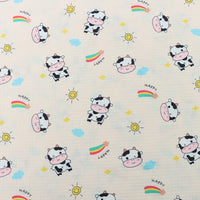100% Polyester Cow Print Fabric By The Yard