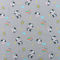 100% Polyester Cow Print Fabric By The Yard