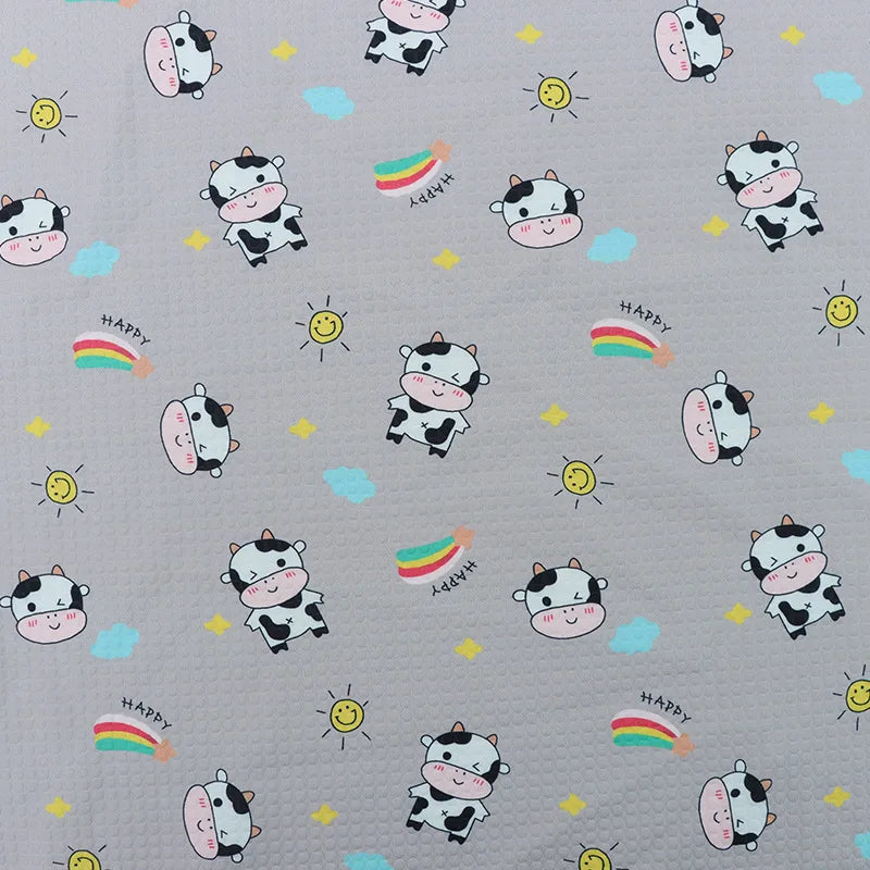 100% Polyester Cow Print Fabric By The Yard