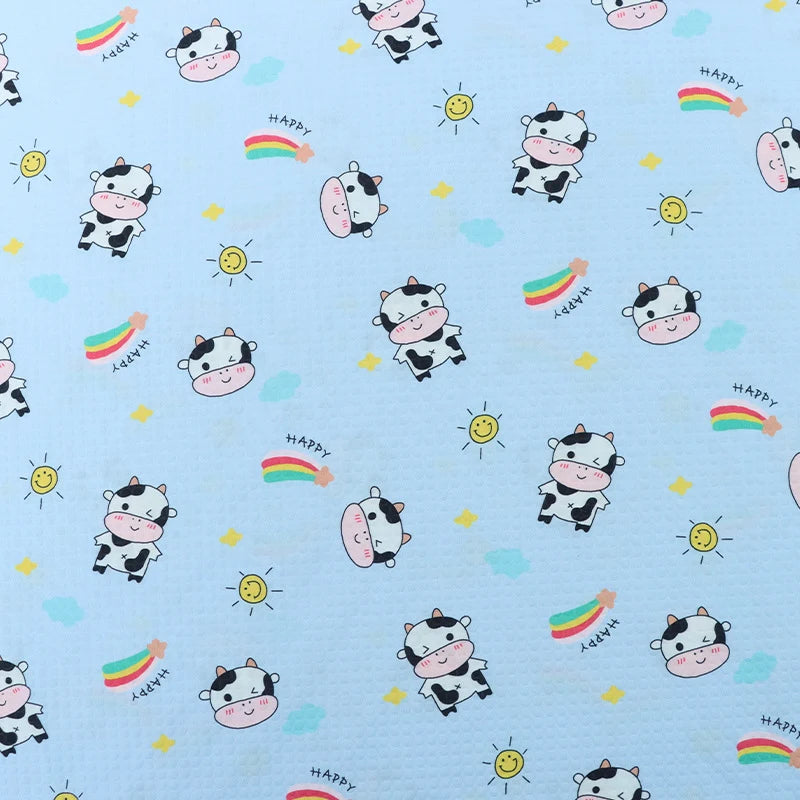 100% Polyester Cow Print Fabric By The Yard