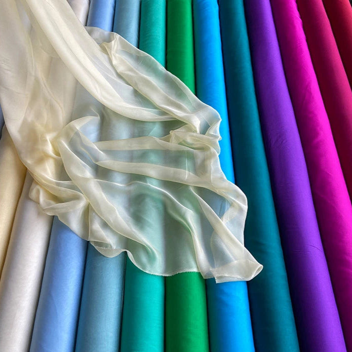 chiffon dress fabric Sheer - Lightweight Dressmaking Fabric by th Our Heart Print Chiffon Gown in Creme/Multi exudes effortless romance Long Sleeveless Bridesmaids Stretch Chiffon