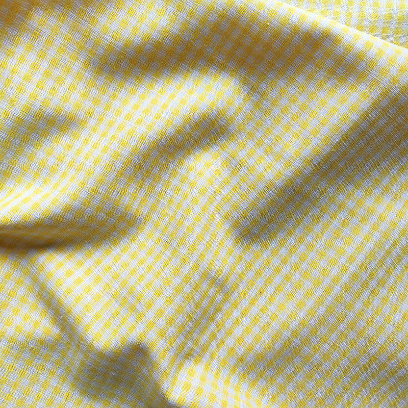 Gingham Linen Fabric By The Yard|Plaid Cotton Linen Material|Check Linen Apparel Fabric