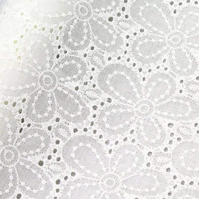 Floral Embroidered Eyelet Fabric By The Yard-Longancraft