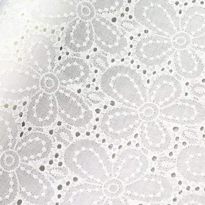 Floral Embroidered Eyelet Fabric By The Yard-Longancraft