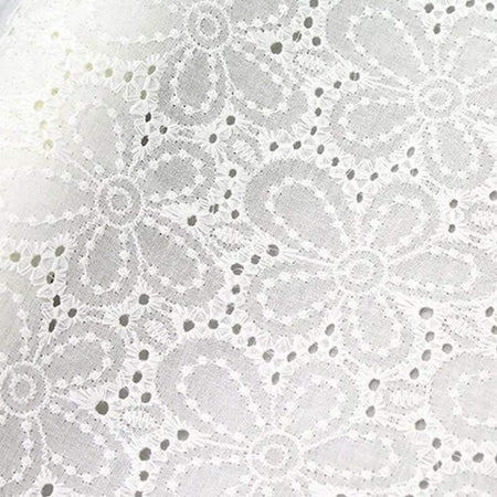 Floral Embroidered Eyelet Fabric By The Yard-Longancraft