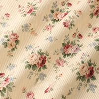 Longan Craft 16 Wale Floral Printed Corduroy Fabric By The Yard features colorful flowers on cream fine wale corduroy—perfect for casual wear and sewing projects needing premium, softly draped material.