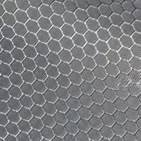Close-up of Longan Craft's 210D Honeycomb Pattern Oxford Fabric By The Yard, featuring a white hexagonal honeycomb design and detailed stitching on waterproof, colorful PU coated oxford material ideal for outdoor use.