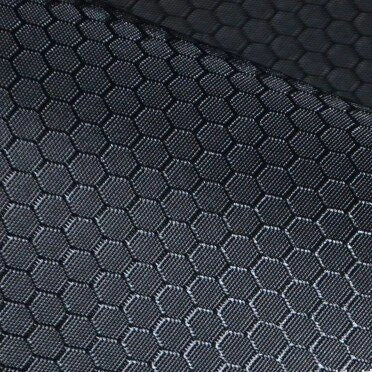 Close-up of Longan Craft’s 210D Honeycomb Pattern Oxford Fabric by the yard. This colorful, PU-coated, waterproof polyester features a repeating hexagonal texture and subtle sheen—perfect for outdoor gear and durable projects.