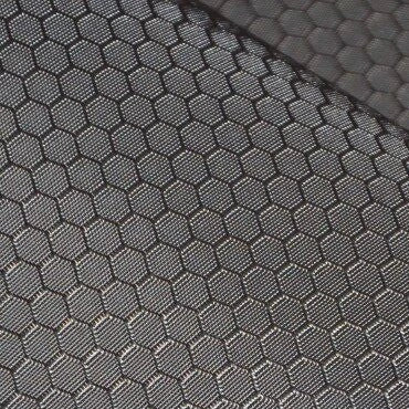 Close-up of Longan Craft’s 210D Honeycomb Pattern Oxford Fabric by the yard—PU coated, waterproof, and perfect for outdoor use—featuring a durable hexagonal design ideal for gear and crafts.