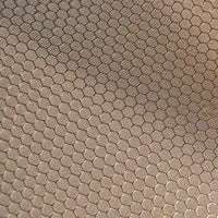 Close-up of Longan Craft's 210D Honeycomb Pattern Oxford Fabric By The Yard—waterproof, colorful PU coated oxford material featuring a beige hexagonal honeycomb texture, ideal for durable outdoor use and gear.