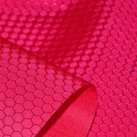 A close-up of Longan Craft's 210D Honeycomb Pattern Oxford Fabric By The Yard, a colorful PU coated, waterproof Oxford material with a hexagonal pattern—ideal for outdoor use and durable gear.