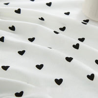 2x2 Heart Print Rib Knit Material By The Yard