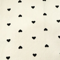 2x2 Heart Print Rib Knit Material By The Yard