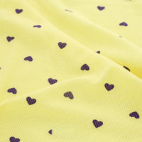 2x2 Heart Print Rib Knit Material By The Yard