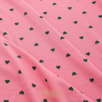 2x2 Heart Print Rib Knit Material By The Yard