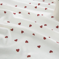 2x2 Heart Print Rib Knit Material By The Yard